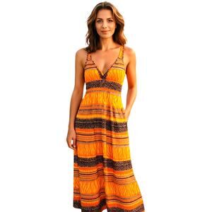 It's 3X Orange Women's Long Sleeveless Sun Dress Plus Size22W 24W XXXL 3XL